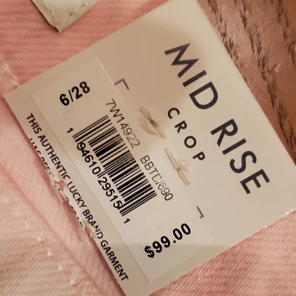 Lucky Brand pink tie-dye mid rise crop jeans, size 6 - NEW - Picture 4 of 7